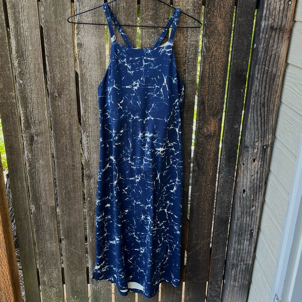 Patagonia Sliding Rock Drape Back Dress NWT In Crackle Classic Navy Sz M